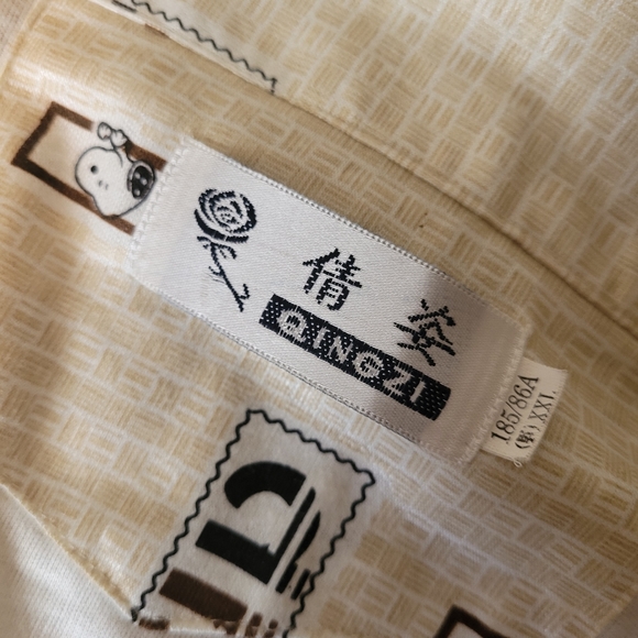 Snoopy print shirt cartoon shirt with piping, retro cartoon shirt - Picture 6 of 12